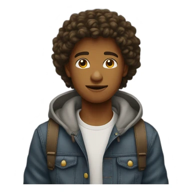 Garcon de 14ans bouclé qui rigole tres fort sticker