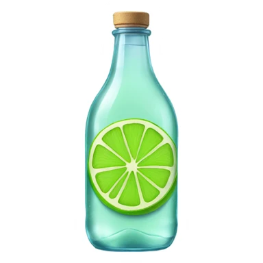 Vibrant lime slices still on glass bottle with water  sticker