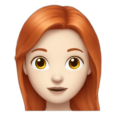 Red hair girl pale skin circles round eyes sticker