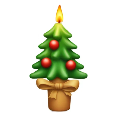 candle on Christmas tree sticker