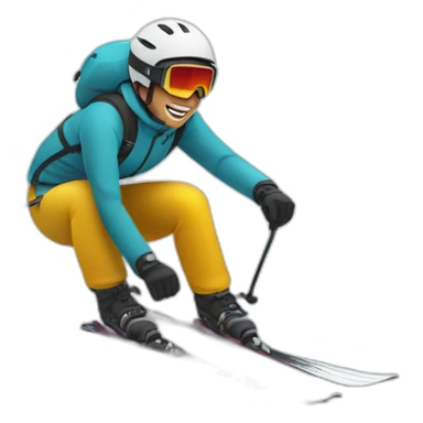 Skier from side riding down a hill sticker