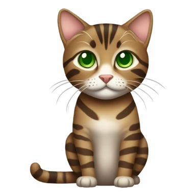 brown tabby cat with green eyes sticker