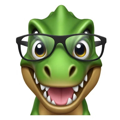 Cute t-rex with glasses sticker
