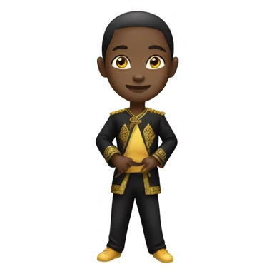 african fair skin kid playing  peng tai ji in black uniform  sticker
