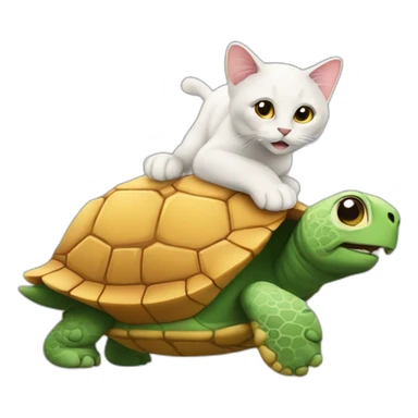 Chat sur tortue sticker