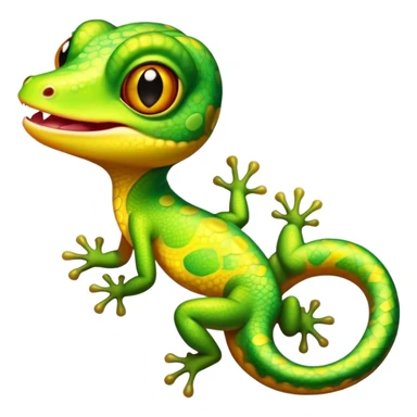 Cinematic Comical Gecko Portrait Emoji, Head tilted dramatically with an exaggeratedly shocked expression, featuring a compact, agile body with wide, comically expressive eyes and a quirky pattern of scales, Simplified yet hilariously expressive features, highly detailed, glowing with a slightly sassy tropical glow, high shine, dramatic yet playful, stylized with an air of quirky reptilian mischief, soft glowing outline, capturing the essence of a meme-worthy gecko that seems ready to scamper its way into viral fame! sticker