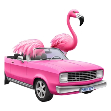 Flamingo in a convertible sticker