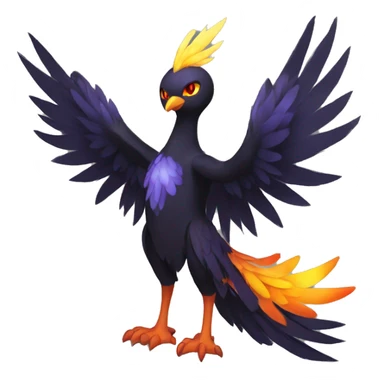 Fantasy legendary godly dark bird shadow-type-Phoenix Fakemon full body sticker