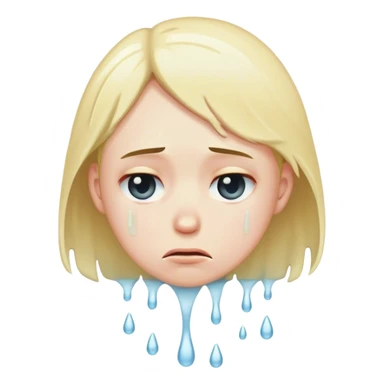 A wet person drained, and sad looking down, feeling like quitting sticker