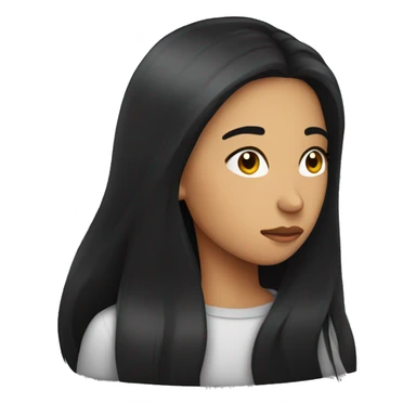 Hispanic female with long black hair exhausted  sticker
