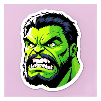 Hulk w full beard sticker