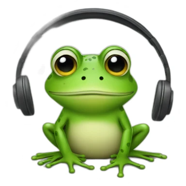 frog listening to rock music sticker