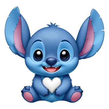 Stitch avec un cœur  sticker