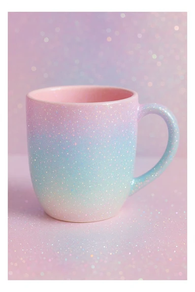 sparkly pastel mug sticker