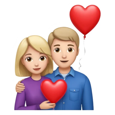 Cute couple with a heart sticker