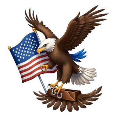 eagle with American flag behind it and guns sticker