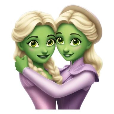 elphaba and glinda hugging sticker