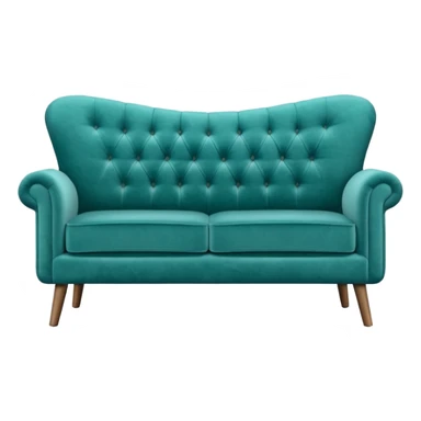 Modern teal couch sticker