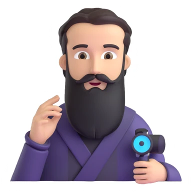 chatbot with Greek philosopher beard, digital interface sticker