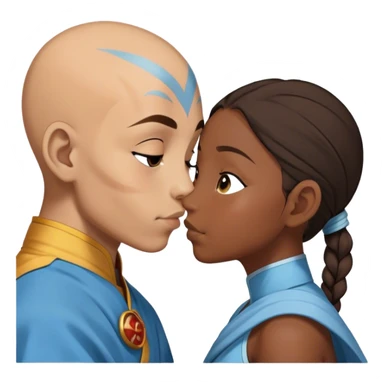 Aang and katara kiss sticker