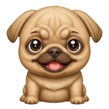 smile pug baby sticker