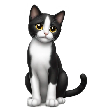 Tuxedo kitten standing sticker