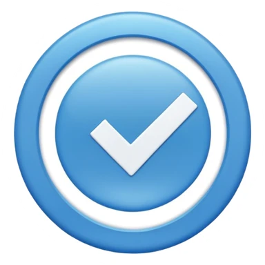 A blue circle with a white checkmark in the middle sticker