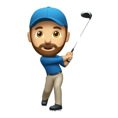 golf player with brown beard and brown hair doing a golf swing sticker