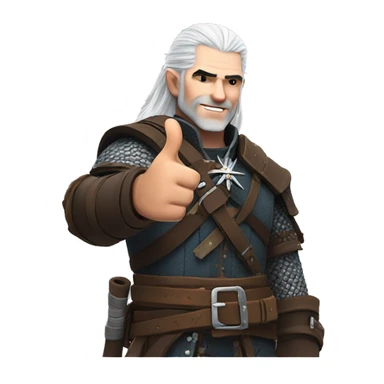 geralt of rivia, thumb up sticker
