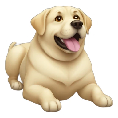 fat dwarf labrador stretching sticker
