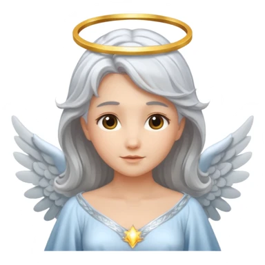 Angel with silver hair and glowing halo sticker