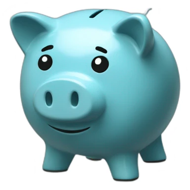 blue piggy bank sticker