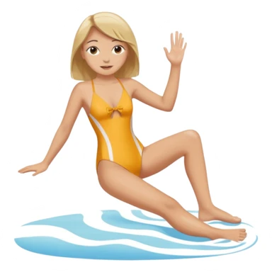 Draw a girl in a swimsuit who shows her foot sticker