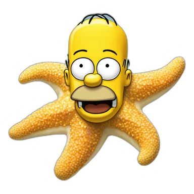 Homer Simpson from the cartoon "The Simpsons" with the body of a starfish sticker