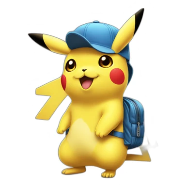 pikachu with snapback sticker