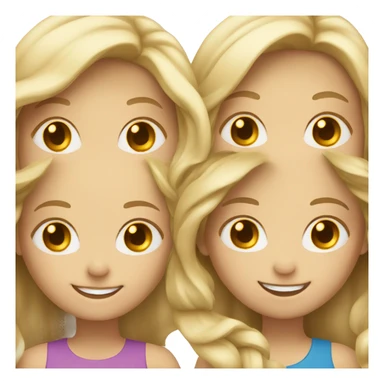 smiling girls with blonde and brown hair sticker