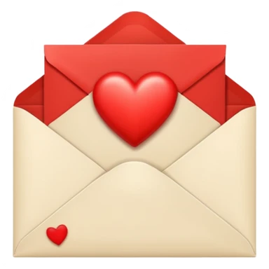 Cream-colored Letter Envelope with a heart in the middle sticker