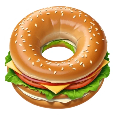 Bagel Sandwich in 5–20° gentle bird’s-eye angle sticker