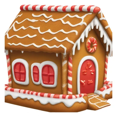 Gingerbread house with red details  sticker