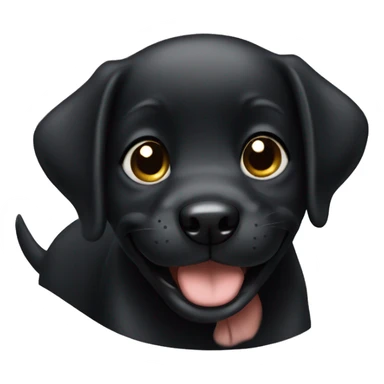 A smiling black puppy sticker