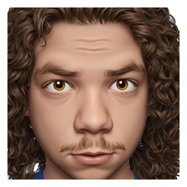 brown haired boy portrait sticker