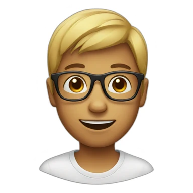 kid with glasses sticker