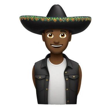 Black sombrero sticker