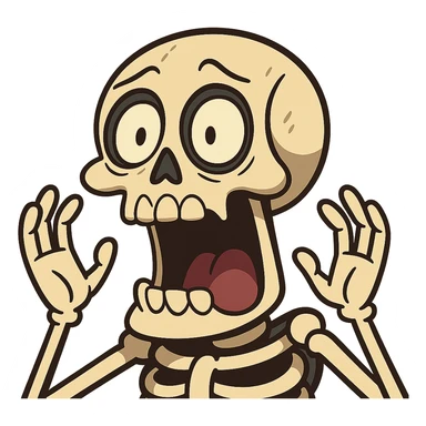 shocked skull sticker