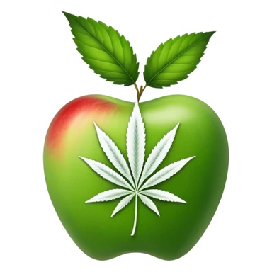 apple weed strain with a cannabis leaf accent sticker