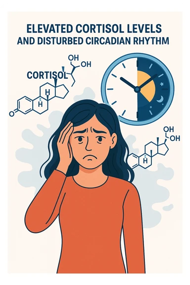 Donna con cortisolo elevato ritmo circadiano alterato sticker