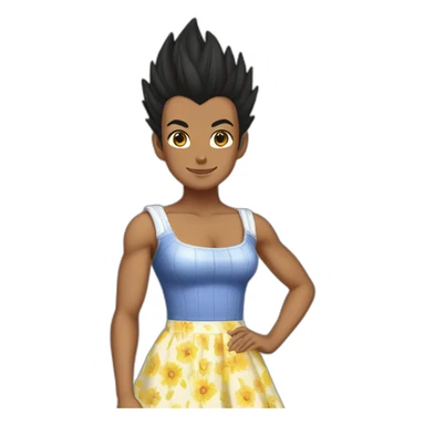 Vegeta in a sundress sticker