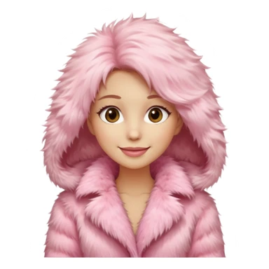 Pink fur coat female sticker