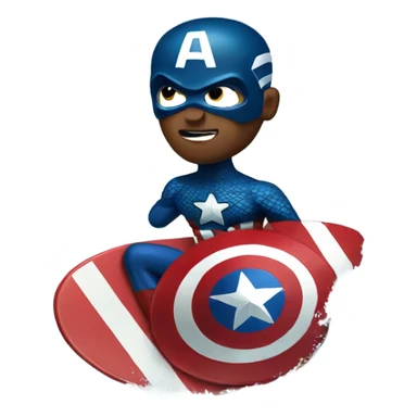 Surfing ,captain America sticker