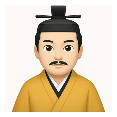 Make the emperor's robe one solid color and ensure he is wearing a kanmuri hat in emoji style sticker